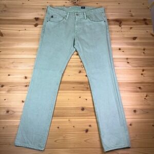AG Adriano Goldschmied Jeans Womens 33 Green The Matchbox Slim Straight Leg